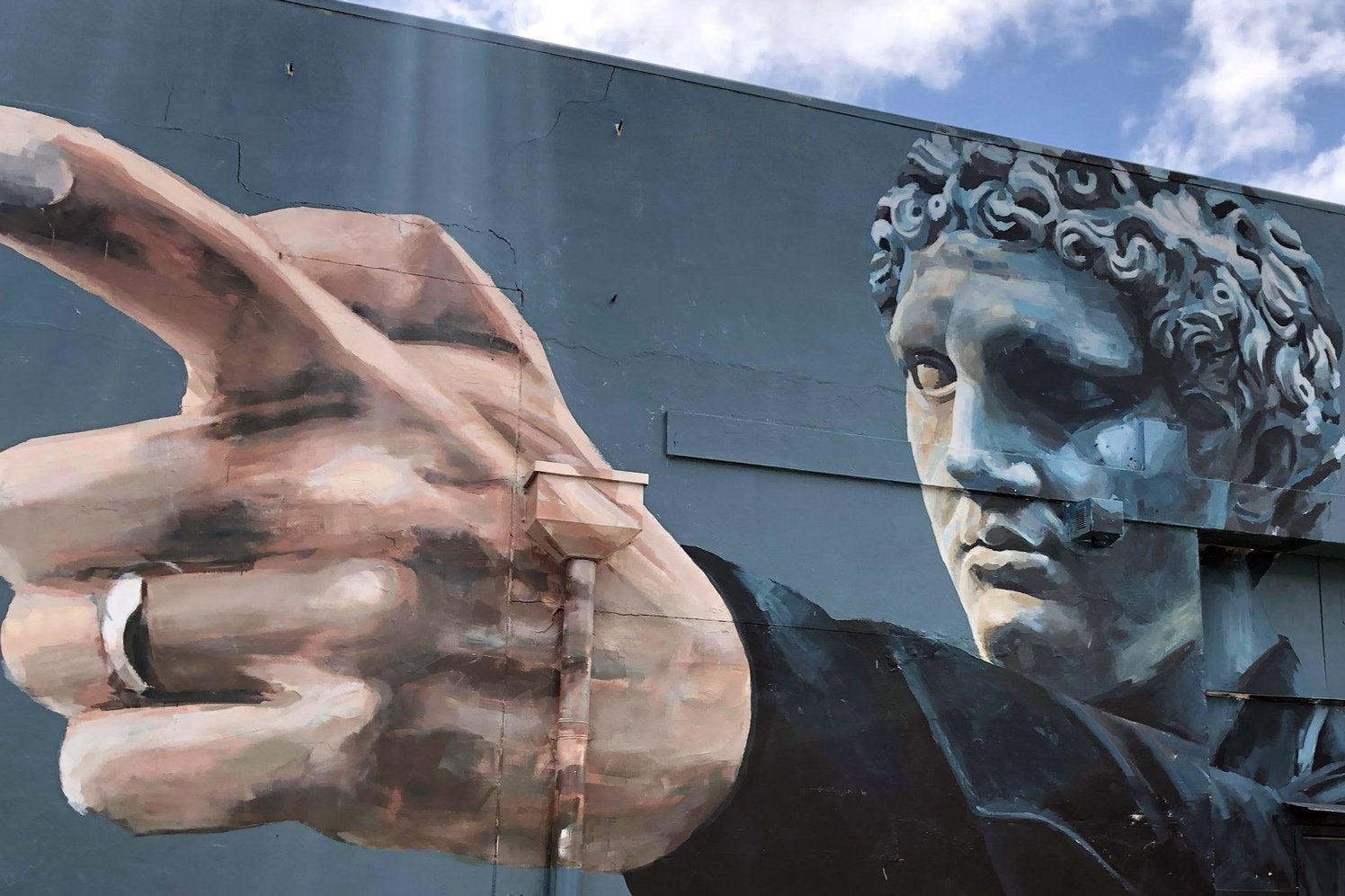 Brad Robson mural “Faversham Giants,” large-scale Hercules mural at the Laundry Soundworks building, Marrickville Sydney