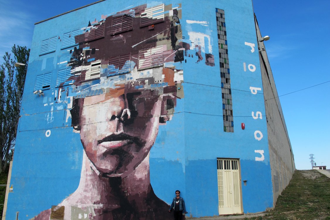 Giant mural portrait spain Brad Robson